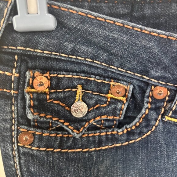 True Religion Boot Cut Dark Denim Jeans Size 28 - Picture 6 of 7